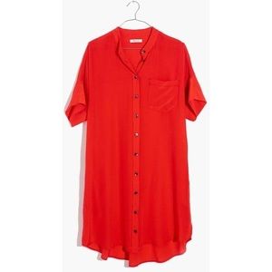 Madewell Silk Buttondown Shirt Dress